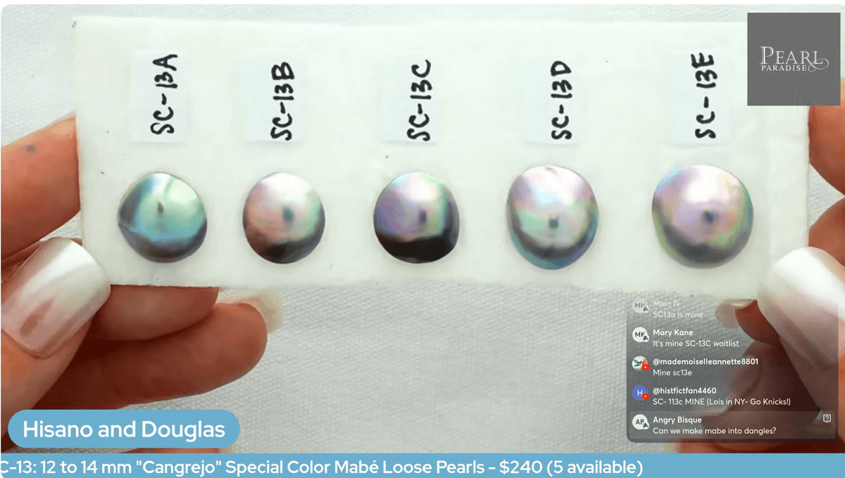 SC-13: 12 to 14 mm “Cangrejo” Special Color Mabé Loose Pearls, view 4