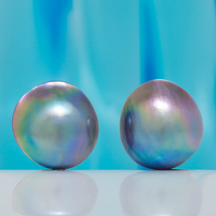 SC-15: 13-14 mm Oval Special Color Cortez Mabé Pearl Pairs