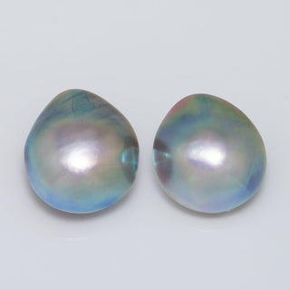 SC-21: 14-15 mm Drop Special Color Cortez Mabé Pearl Pair loose pearl, view 2