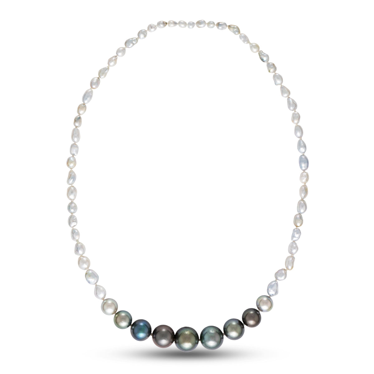 J. Hunter Keshi and Round Fijian Pearl Convertible Necklace