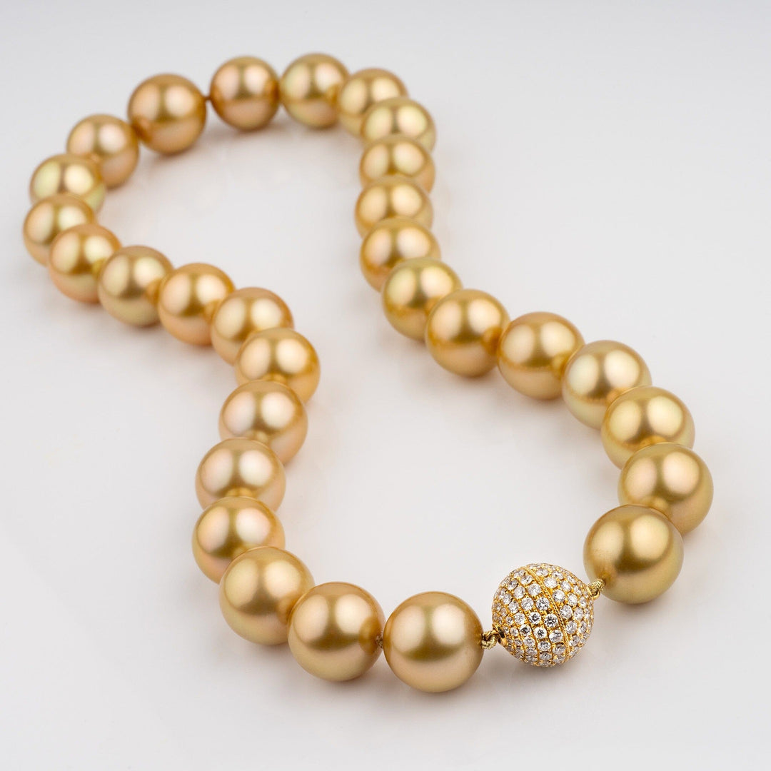 Golden South Sea Pearl Necklace 13.0–15.1 mm | Pearl Paradise