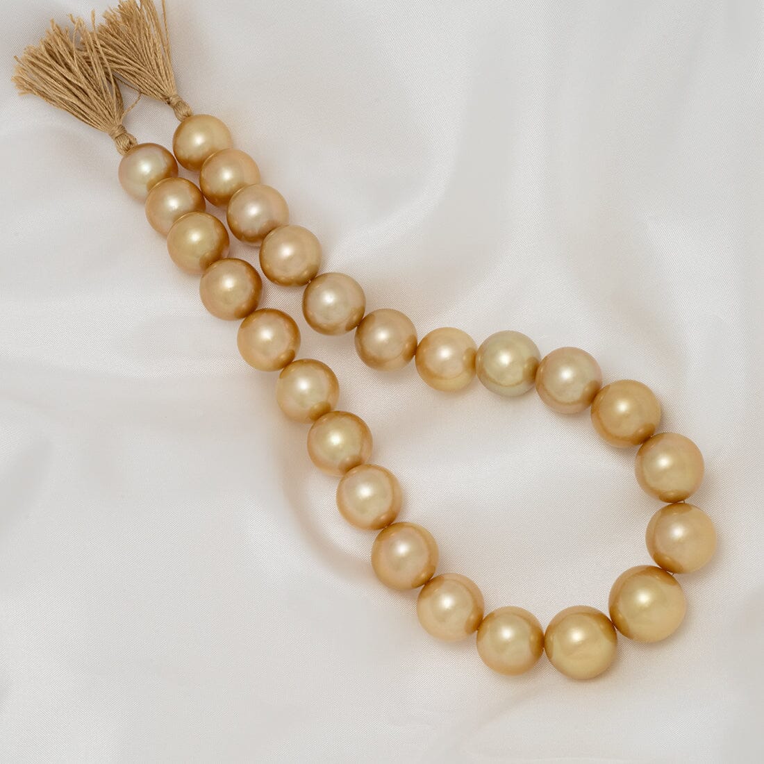 15.0-17.7 mm Round Golden South Sea Pearl Necklace