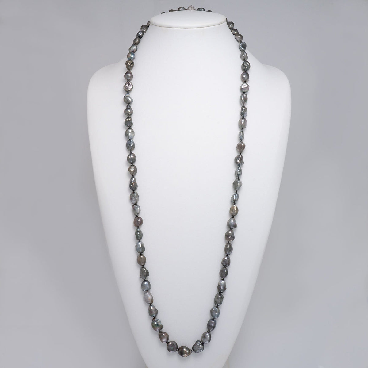 Assael Collection: 10.0-13.2 mm Tahitian Keshi Pearl and Diamond Necklace, 36.5 inches
