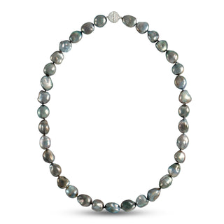 Assael Collection: 10.2-11.0 mm Tahitian Keshi Pearl and Diamond Necklace, 18.25 inches