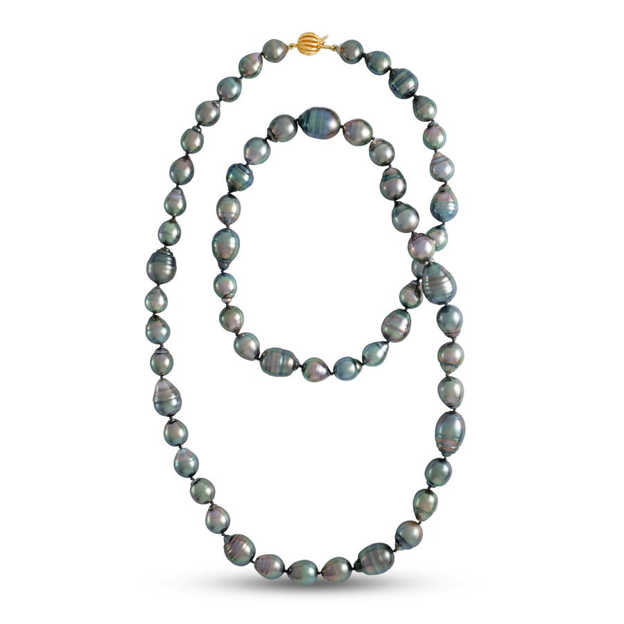 9.2-13.4 mm AA+/AAA Drop Tahitian Pearl Necklace