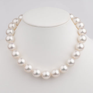 16.0 to 16.4 mm White South Sea Round Pearl Necklace on bust