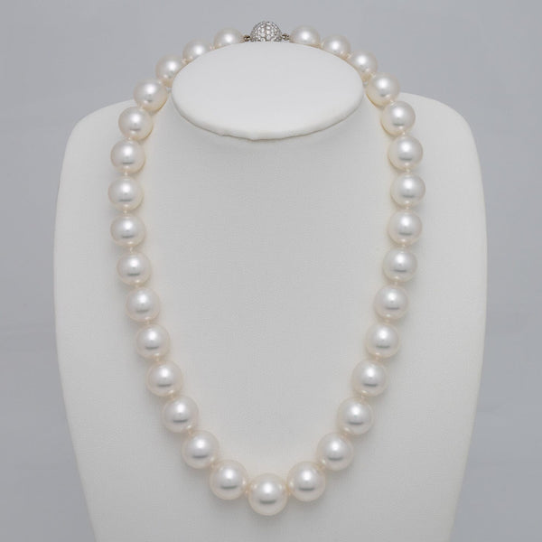 Round White South Sea Pearl Necklace 12.0–15.0 mm