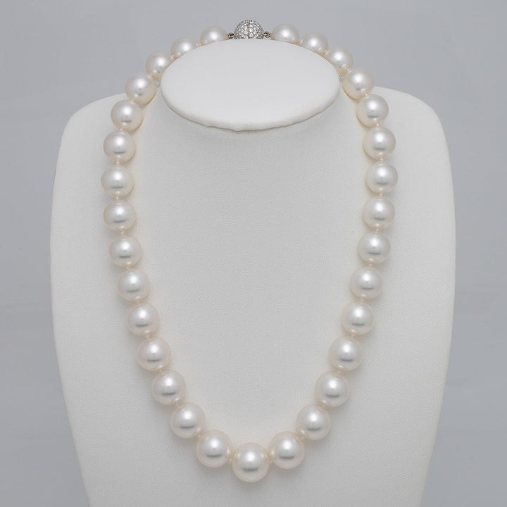 Round White South Sea Pearl Necklace 12.0–15.0 mm