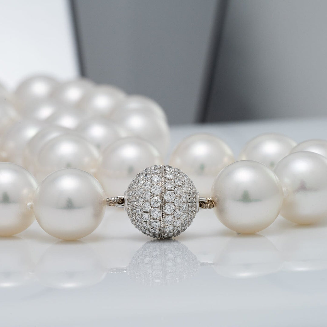 Round South Sea Pearl Necklace 12.0–15.0 mm-Clasp