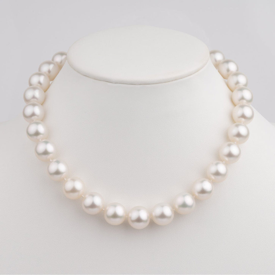 13.0 to 14.3mm White South Sea Round Pearl Necklace