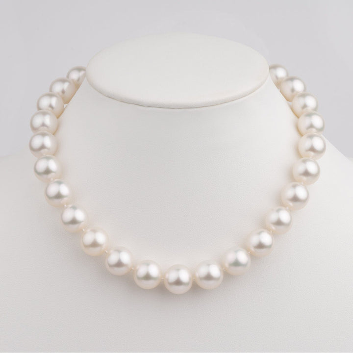 13.0 to 14.3mm White South Sea Round Pearl Necklace