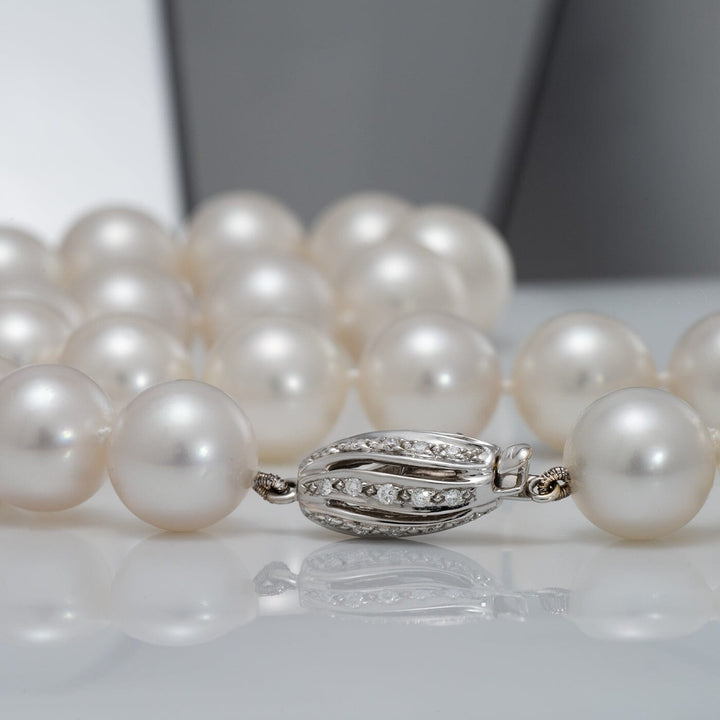 11.0-13.0mm AAA White South Sea Round Pearl Necklace 