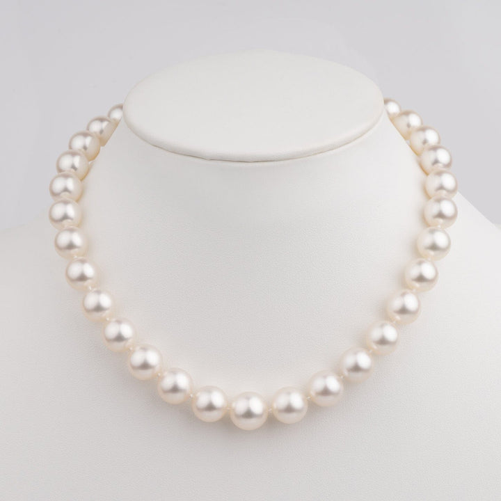 11.0-13.0mm AAA White South Sea Round Pearl Necklace on bust