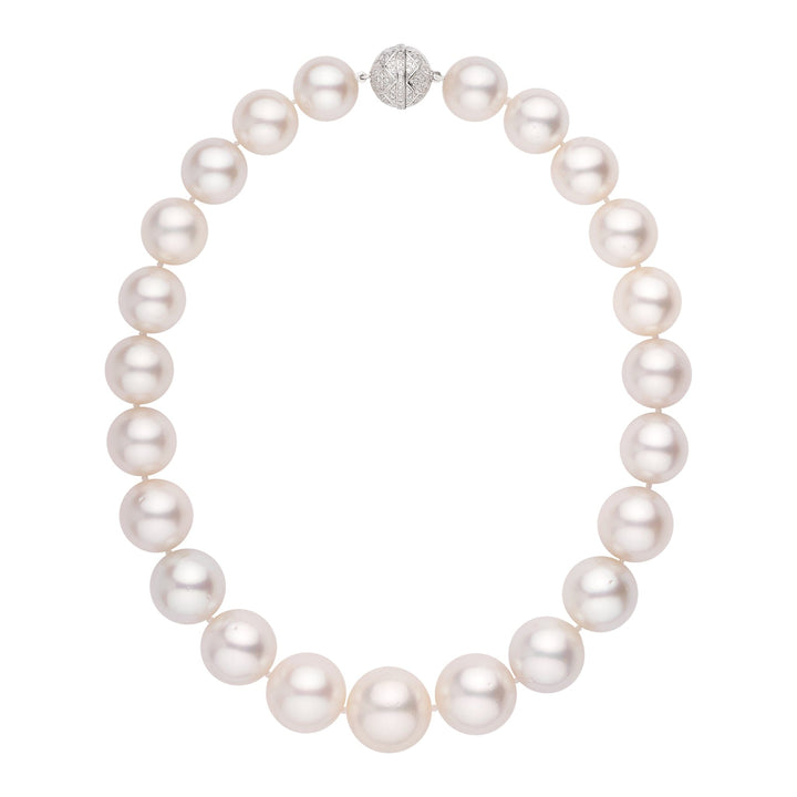 Round South Sea Pearl Necklace 16.0–20.8 mm diamond clasp