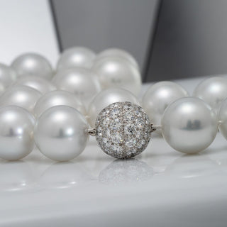 Platinum Ball Clasp 60 Diamonds 8.29 ct