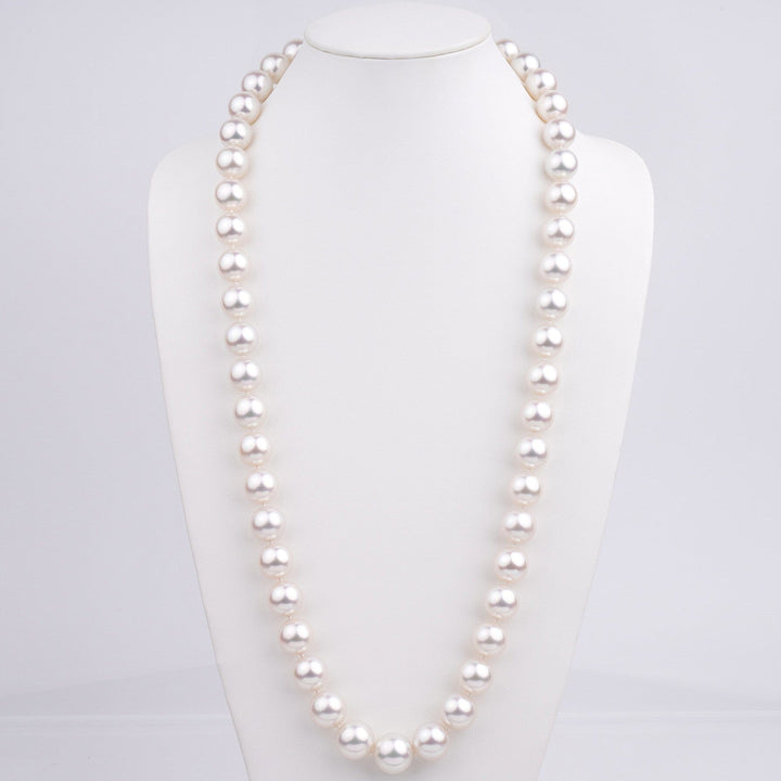 15.0-18.5mm Round White South Sea Pearl Necklace, 34.25 inches
