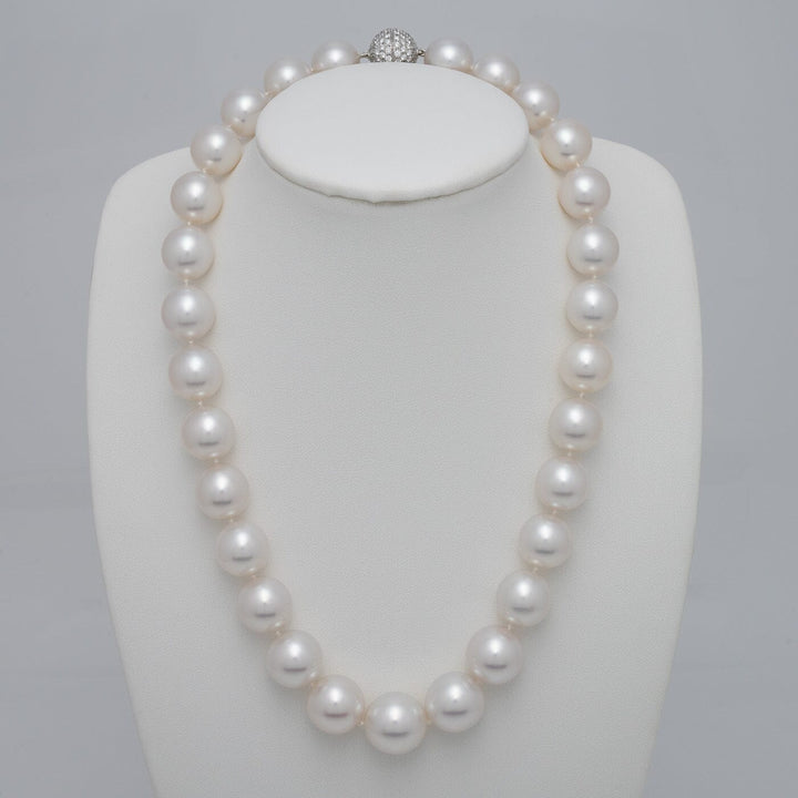 13.0-15.8 mm White South Sea Pearl Necklace on bust