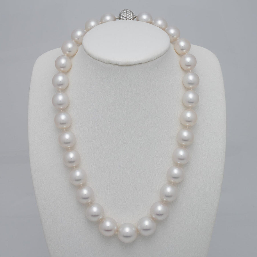 13.0-15.8 mm White South Sea Pearl Necklace on bust