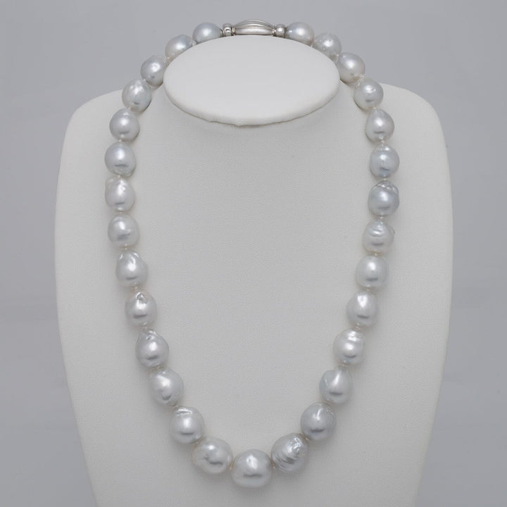 12.0–15.8 mm baroque South Sea pearl necklace on bust