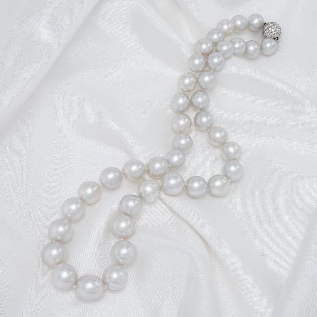 9.5-13.1 mm Semi Baroque White South Sea Pearl Necklace