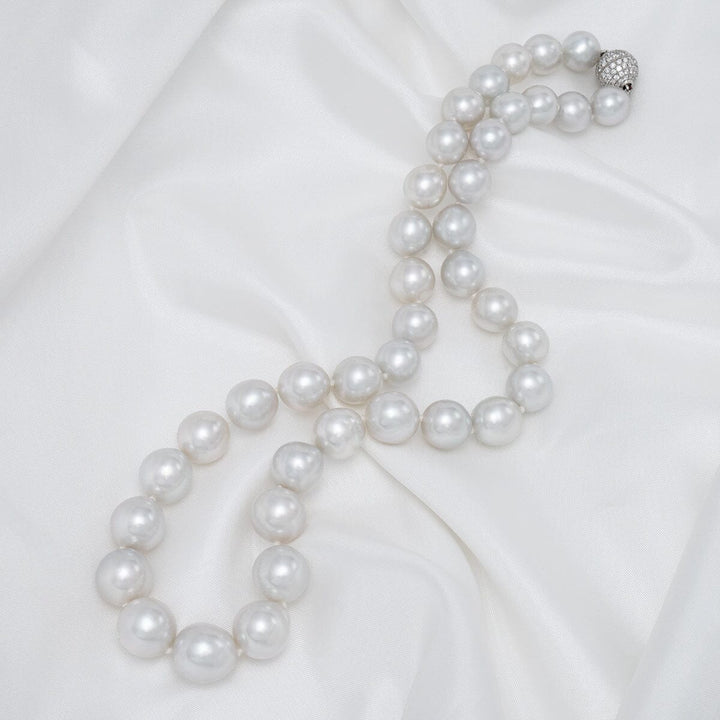 9.5-13.1 mm Semi Baroque White South Sea Pearl Necklace