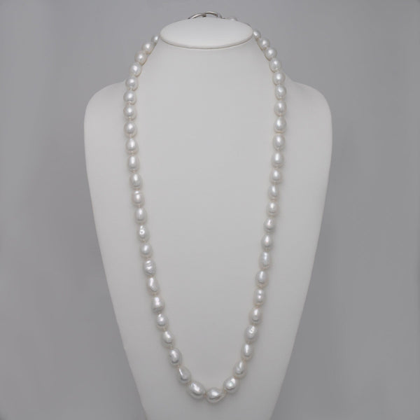 12.1–14.5 mm baroque White South Sea pearl necklace on bust