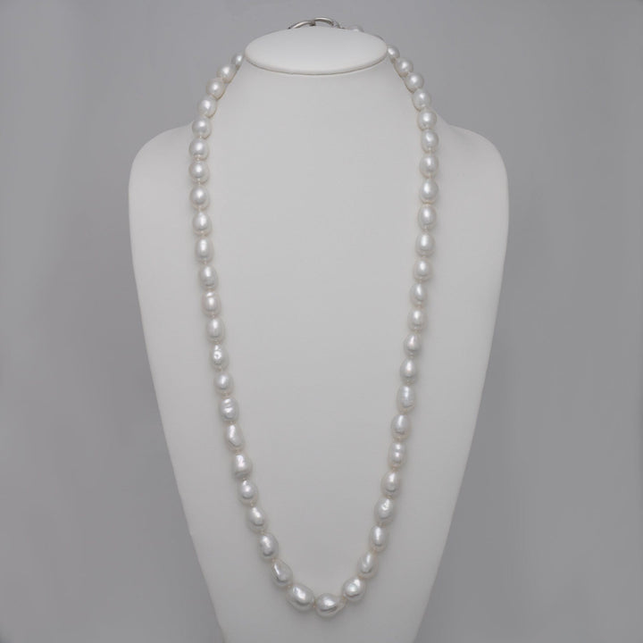 12.1–14.5 mm baroque White South Sea pearl necklace on bust