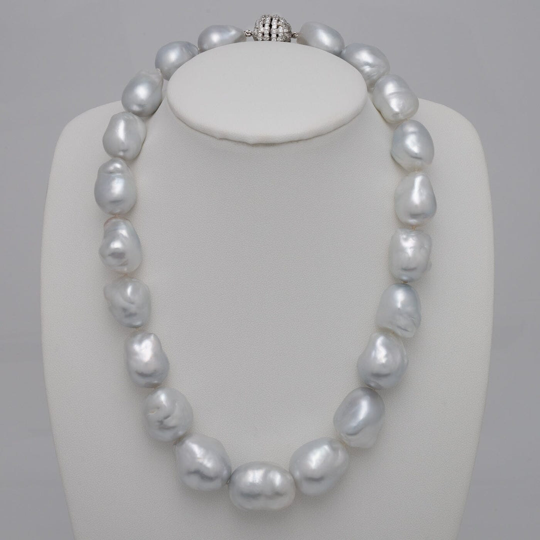 Baroque South Sea Cultured Pearl Necklace, 21 Pearls, 14.0 to 20.7mm with an 18K WG Clasp