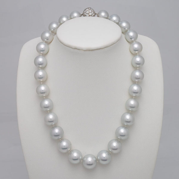 Assael Collection: 13.0-16.0 mm Round White South Sea Pearl Necklace on bust