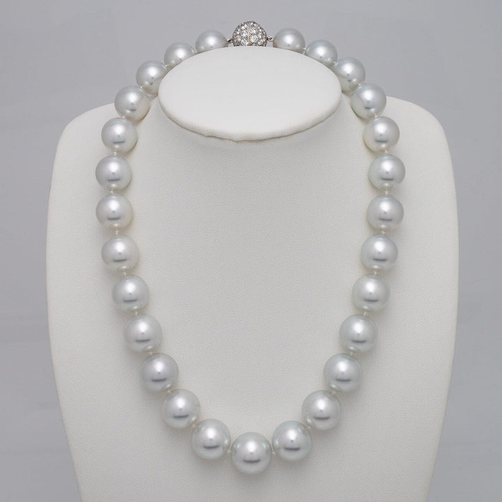 Assael Collection: 13.0-16.0 mm Round White South Sea Pearl Necklace on bust