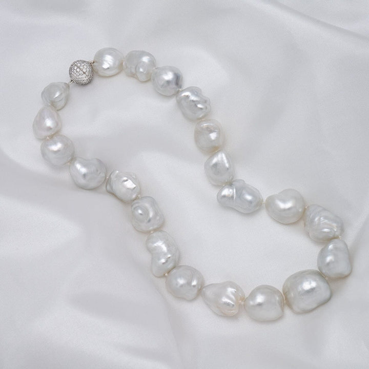 14.16–18.87 mm Keshi South Sea pearl and diamond necklace