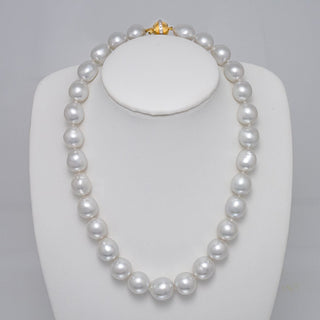 11.4-14.2 mm AAA Near-Round White South Sea Pearl Necklace, view 2
