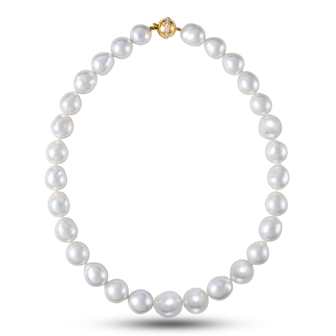 11.4-14.2 mm AAA Near-Round White South Sea Pearl Necklace