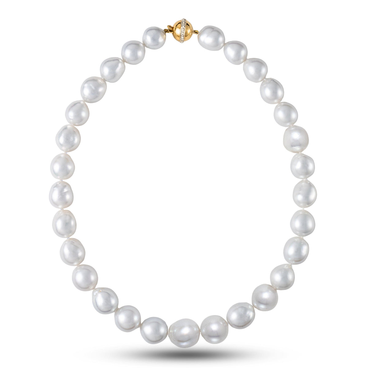 11.4-14.2 mm AAA Near-Round White South Sea Pearl Necklace