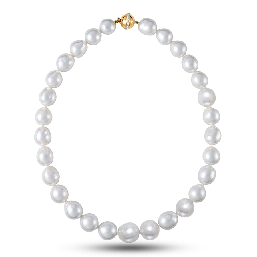 11.4-14.2 mm AAA Near-Round White South Sea Pearl Necklace