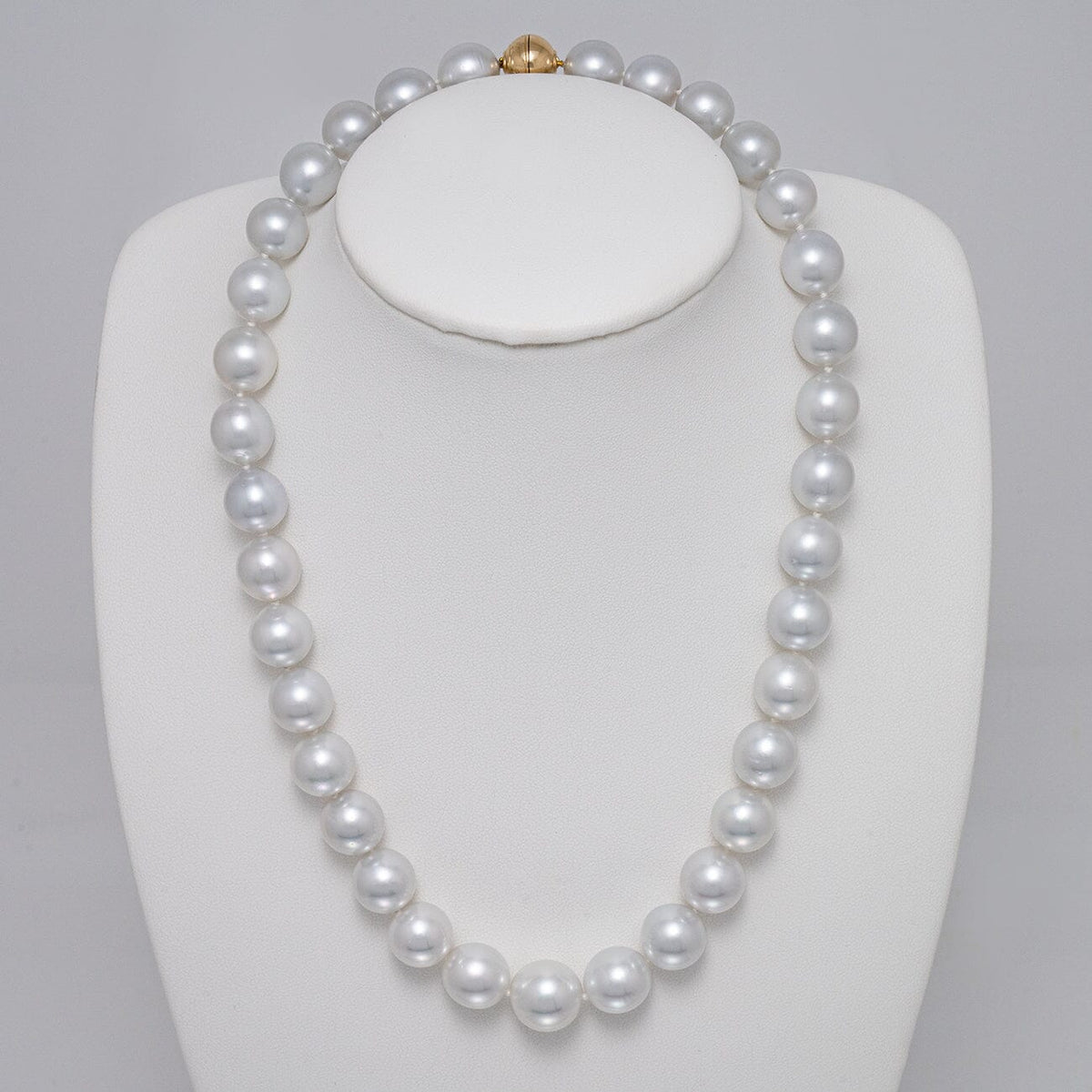 10.0-12.5 mm AAA Near-Round White South Sea Pearl Necklace, view 2