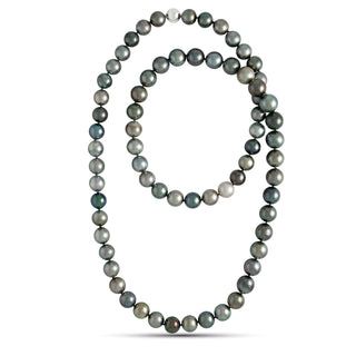 11.0-12.9 mm AAA Round Multicolor Tahitian Pearl Rope Necklace
