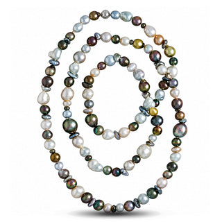 8.0-15.0 mm Baroque and Keshi South Sea and Tahitian Pearl Rope Necklace