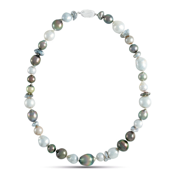 8.0-15.0 mm Baroque and Keshi South Sea and Tahitian Pearl Necklace