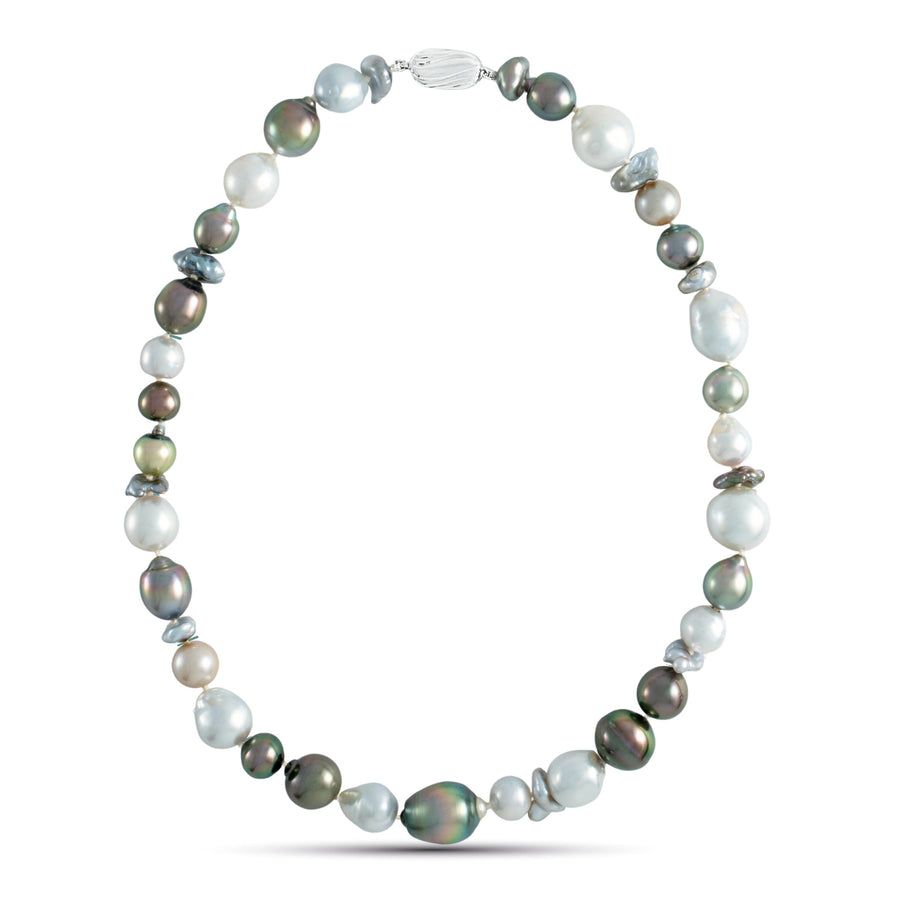 8.0-15.0 mm Baroque and Keshi South Sea and Tahitian Pearl Necklace