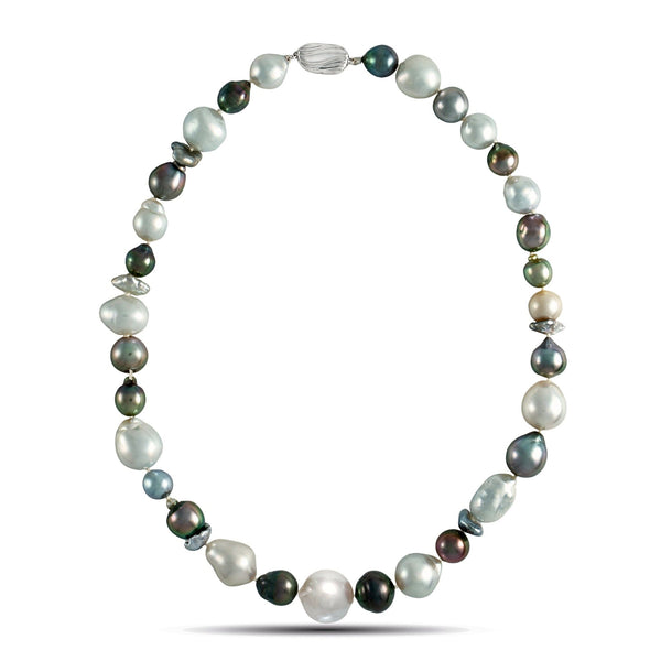 8.0-15.0 mm Baroque and Keshi South Sea and Tahitian Pearl Necklace