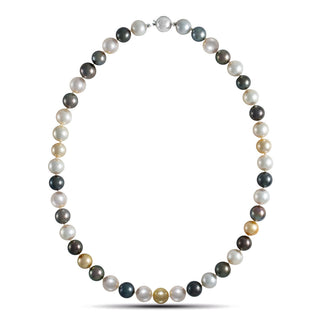 9.1-10.8 mm Round Multicolor South Sea and Tahitian Pearl Necklace