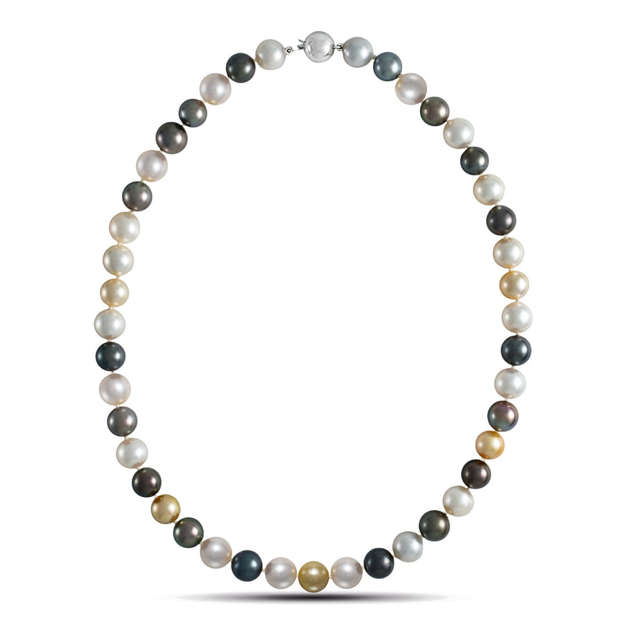 9.1-10.8 mm Round Multicolor South Sea and Tahitian Pearl Necklace