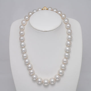10.1-12.0 mm AAA Near-Round White South Sea Pearl Necklace, view 2