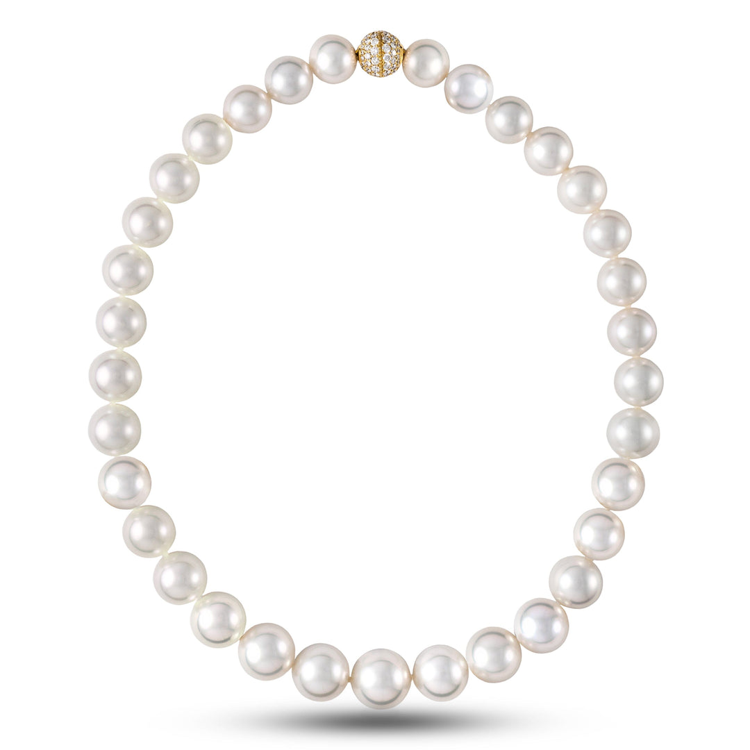 10.1-12.0 mm AAA Near-Round White South Sea Pearl Necklace