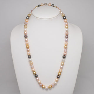 10.2-11.2 mm AAA Round Multicolor South Sea, Tahitian and Edison Freshwater Pearl Opera Necklace