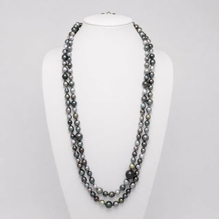 8.0-16.0 mm AAA Multicolor Tahitian Pearl Rope Necklace, view 2