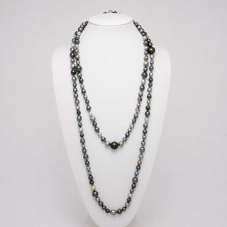 8.0-16.0 mm AAA Multicolor Tahitian Pearl Rope Necklace, view 3