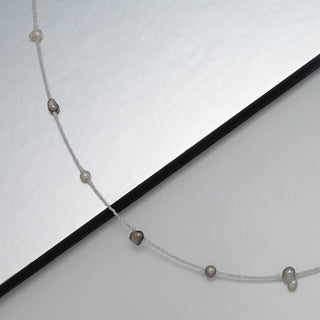 Tahitian and Akoya Pearl Keshi Choker Necklace, 16.5" SS