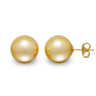 12.0-13.0 mm Golden South Sea Pearl Stud Earrings